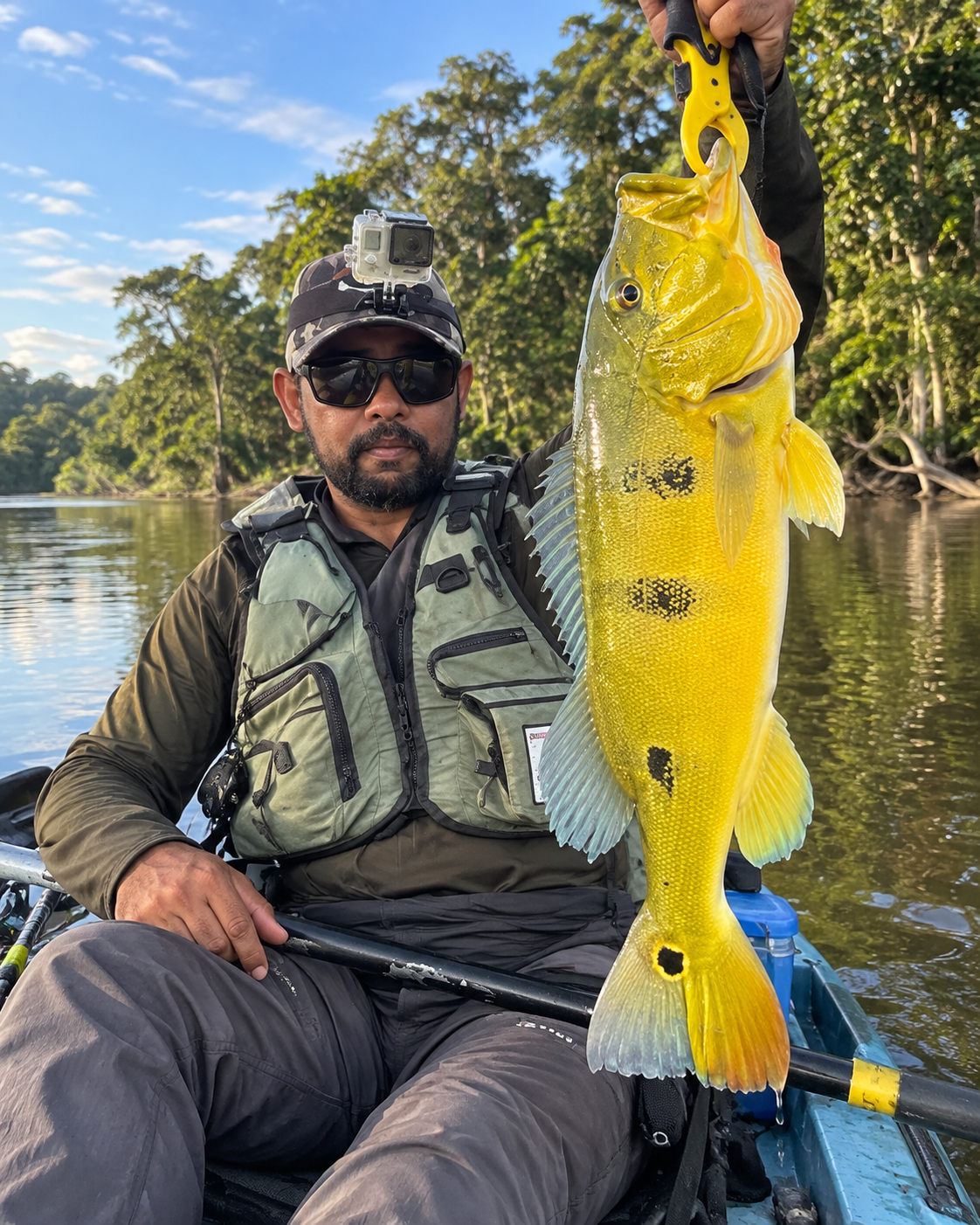 Nestor dos Santos com tucunaré em Rondônia